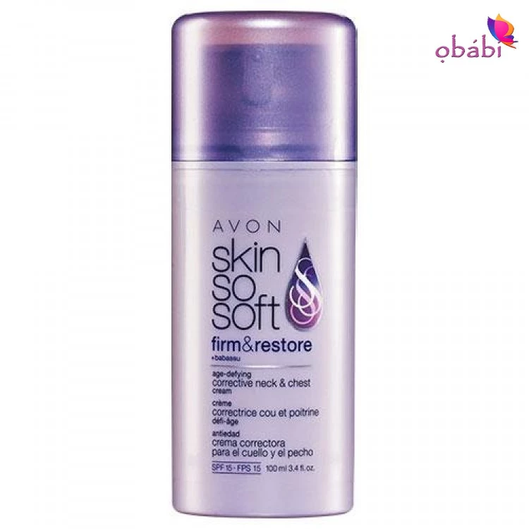New ๐ฅฐ Avon@Obabi Avon Skin So Soft Firm & Restore Age-Defying Corrective Neck & Chest Cream SPF 15 100ml Bath & Body ๐ 3 Avon@Obabi Avon Skin So Soft Firm & Restore Age-Defying Corrective Neck & Chest Cream SPF 15 100ml Bath & Body